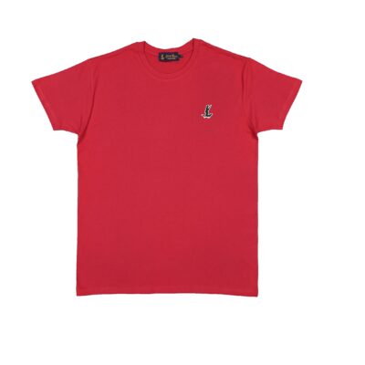 T-shirt em vermelho com patch Cor do Monte no peito