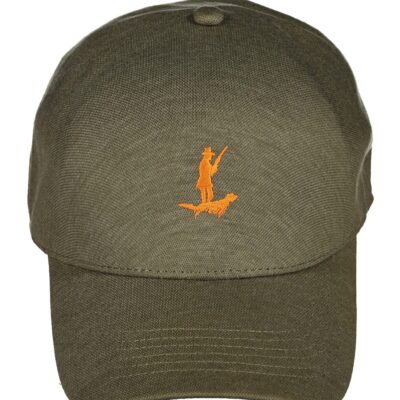 Casquette vert olive avec logo "Cor do Monte" en orange